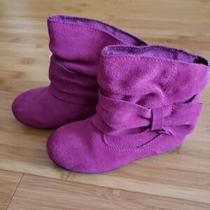 Girls Pink Suede Boots 9